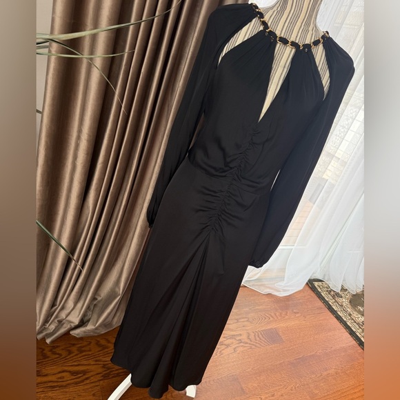 Veronica Beard chain embellished silk blend chiffon midi dress - Picture 7 of 11